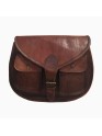Genuine Brown Leather Women's Saddle-Style Purse Everyday Sling Handbag Crossbody Bag